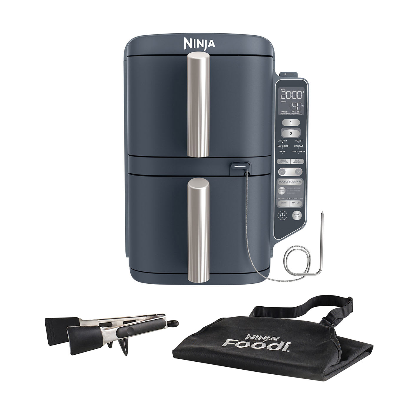 Freidora de aire Vertical Double Stack XL, con 2 cajones superpuestos y termómetro de cocción digital (9,5 L) SL451EUCYD product photo